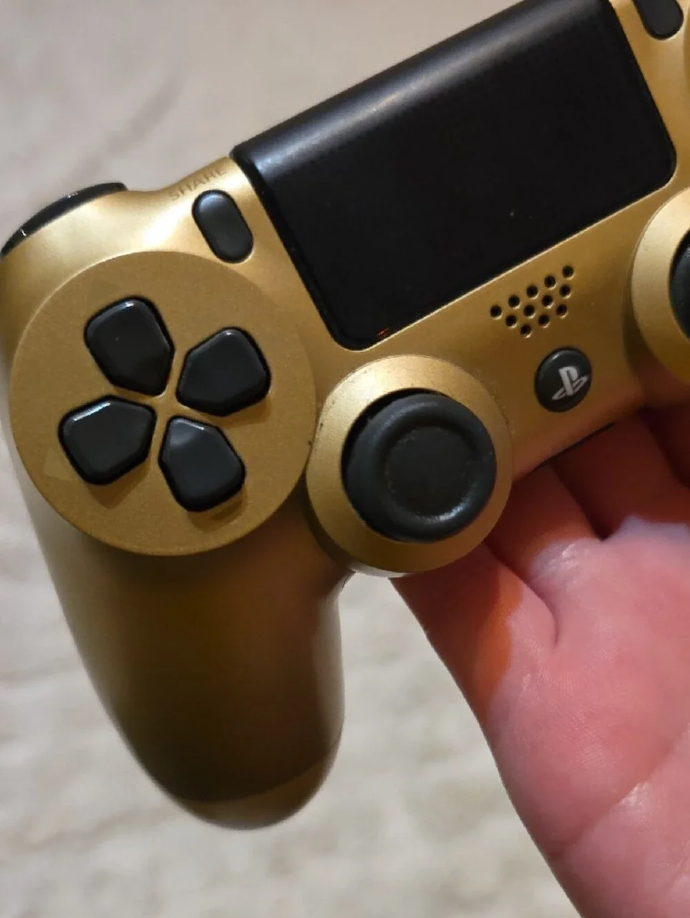 PS4 Sony Gold Wireless Controller with Black Buttons - (Broken)